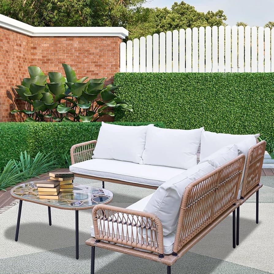 Bàn ghế sofa khung tựa lưng Đan sợi dây dù rope chân gỗ tràm