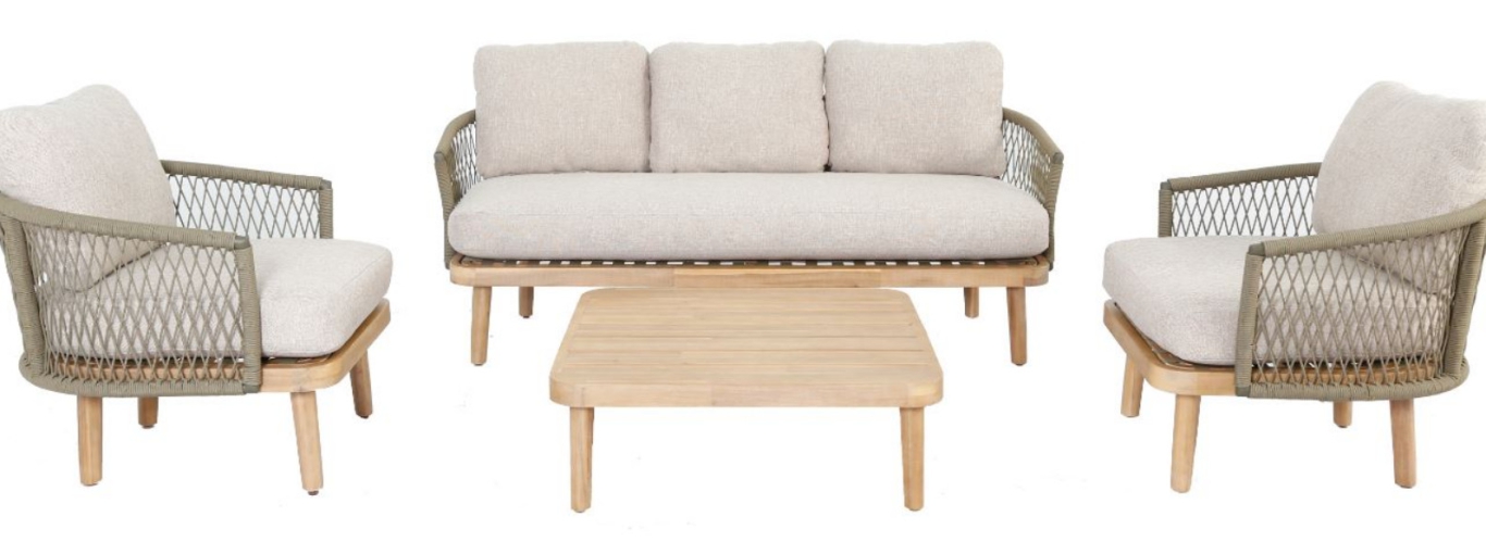 BỘ SOFA CHÂN GỖ ĐAN SỢI DÂY DÙ CAO CẤP