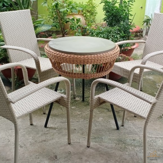BÀN GHẾ MÂY NHỰA MGN05