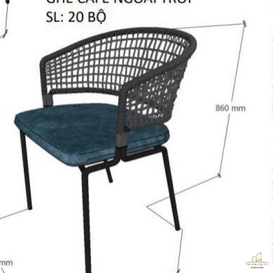 GHẾ CAFE ĐAN SỢI DÂY DÙ MSP:53