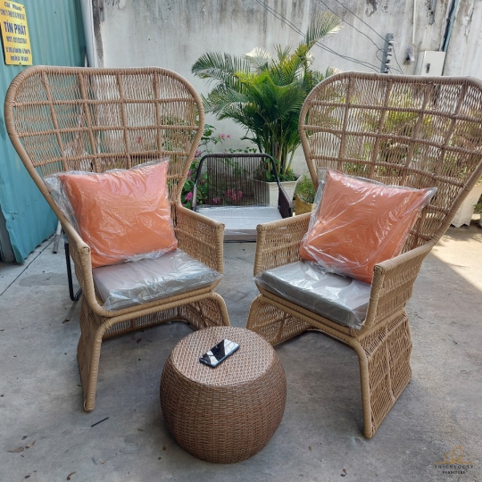 BỘ BÀN GHẾ TRE SOFA  ĐAN SỢI NHỰA GIẢ MÂY CAO CẤP CHUYÊN DÙNG NGOÀI TRỜI MSP:22