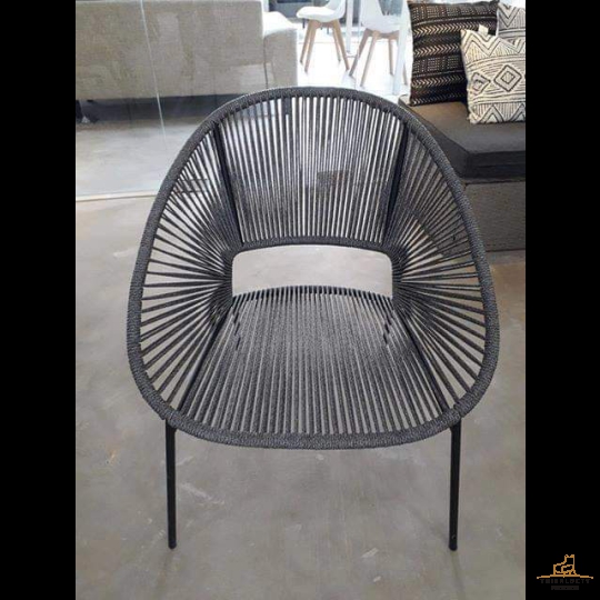 GHẾ SẮT CAFE ĐAN SỢI NHỰA GIẢ MÂY CAO CẤP MSP: 04