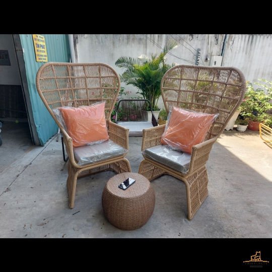BỘ BÀN GHẾ TRE SOFA  ĐAN SỢI NHỰA GIẢ MÂY CAO CẤP CHUYÊN DÙNG NGOÀI TRỜI MSP:22