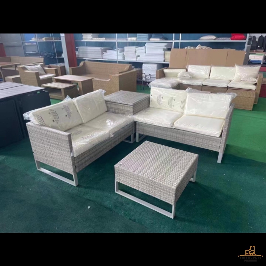 Bàn ghế sofa khung tựa lưng Đan sợi dây dù rope chân gỗ tràm
